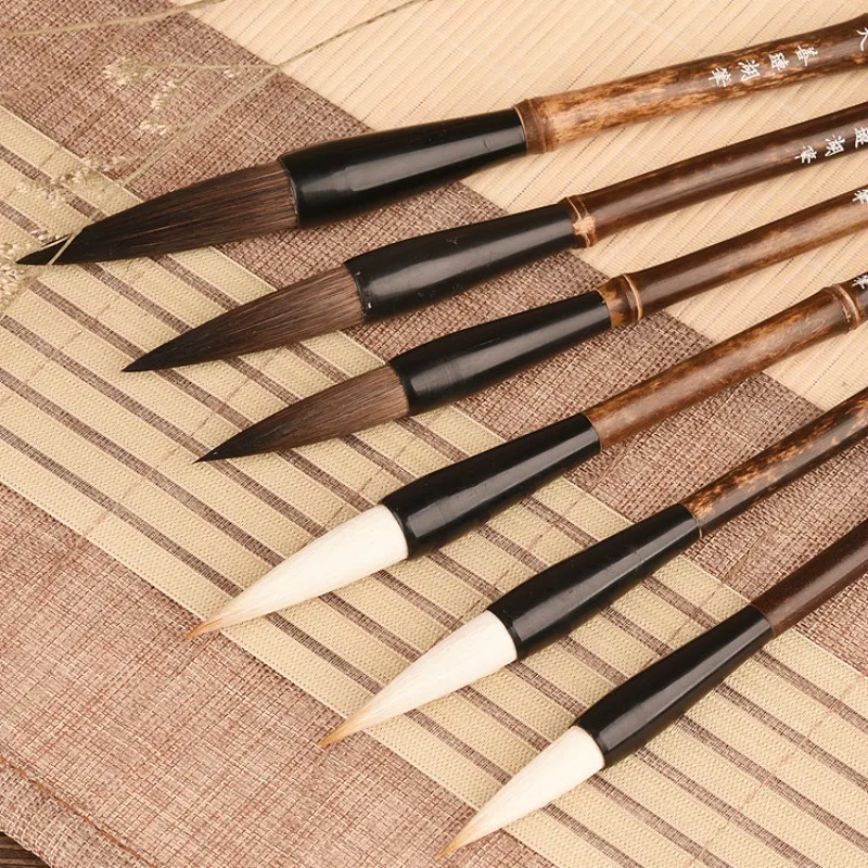 1 pc Wolf Hair Brush Set Tinta China Chinese Huzhou Calligraphy Brush Caligrafia Multiple Hair Painting Writing Brush Pen