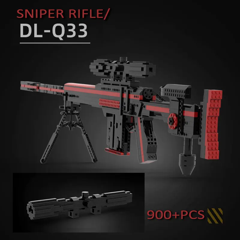 Q33 Sniper Rifle Military Series Block Gun Assembly Shoot WW2 Building Blocks Call of D Model Toys For Children Kids Gifts