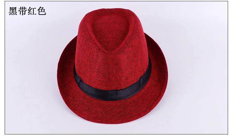 Frühling & Sommer Herren Hüte Fedoras Imitation Leinen Top Jazz Hut Erwachsene Bowler Hüte Klassische Version Chapeau Hüte – Detail 1