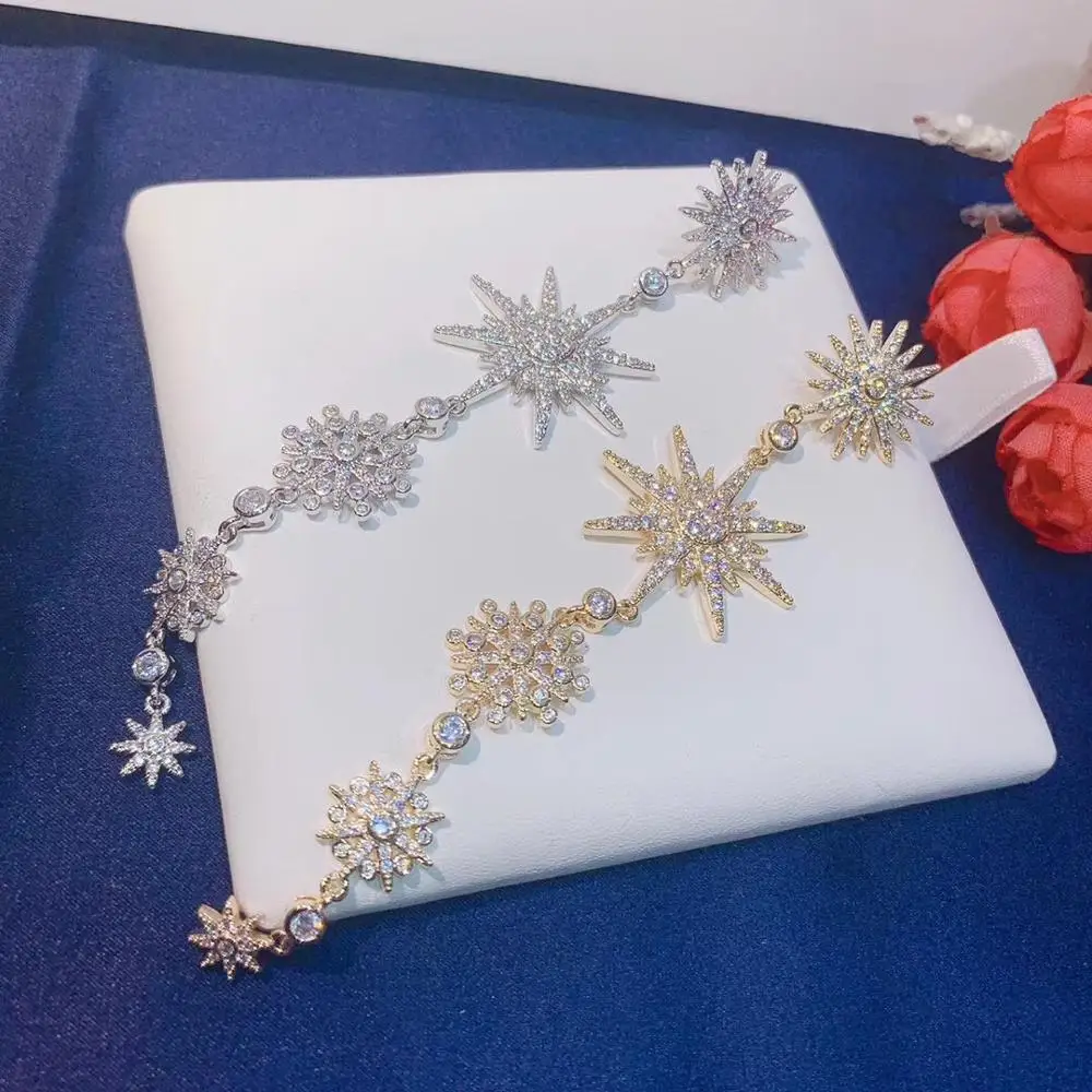 105MM Luxury Famous Full Mirco Paved Micro Zirconia Women Bridal Dress Wedding  Drop Earring Fashion Jewelry E7957