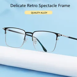 Anti Blue Light Reading Glasses Men Women Fashion Ultralight Metal Alloy Rectangle Frame Presbyopic Glasses Diopter +25 to 600