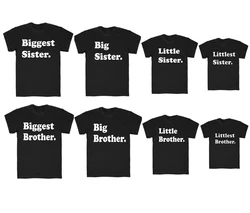 Mix and Match Sibling Shirt Biggest Big Little Littlest Brother and Sister T-shirst Toddler Matching Shirts Family Tee Tops