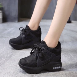 tenis feminino zapatos de mujer de moda Zapatos de mujer 2019 de moda transpirables tacones altos zapatos casuales de las señoras vulcanizan los zapatos de plataforma de las mujeres zapatos casuales de malla femenina