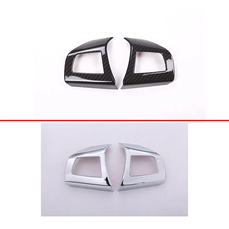 For Maserati Levante Ghibli Quattroporte ABS Carbon fiber Style Steering Wheel Button Frame Decorative Stickers Car Accessories