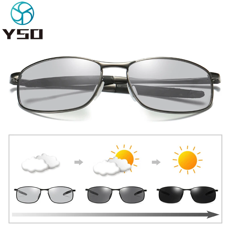 

YSO 2020 New Photochromic Sunglasses For Men Women UV400 Protection Polarized Sunglasses For Car Driving Men Glasses 395