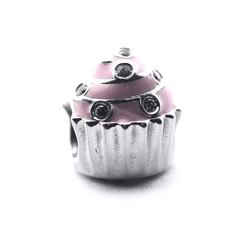 

Sweet Cupcake Charms Genuine 925 Sterling Silver Beads for Women Fits Original Bracelet DIY Jewelry Making Kralen Berloques