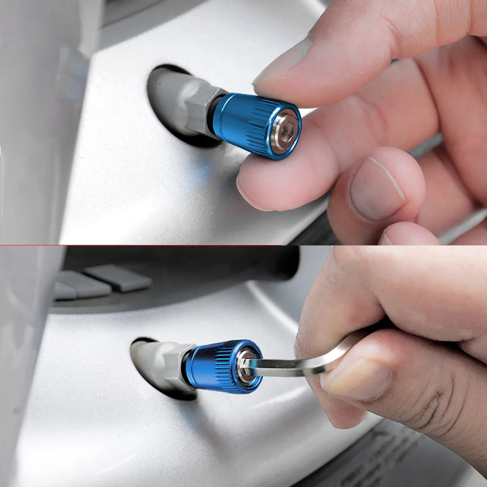 4 Stück Reifenventilschaftkappen, Radkappen aus eloxiertem Aluminium, universelle Nippelkappenabdeckungen für Autos, LKWs, Motorräder, SUVs und Fahrräder – Detail 31