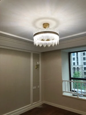 Art Glass Gold Round Oval Chandeliers