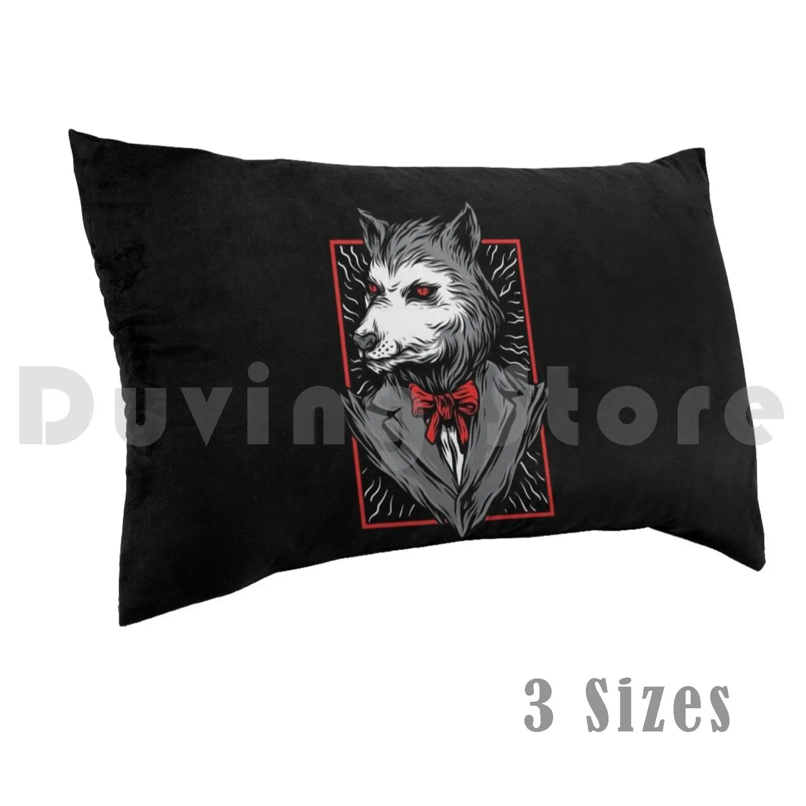 Wolf-Mafia Pillow Case Printed 35x50 Mafia Stars Red Animal Wild Violent Gang Wolf Omerta Ganster