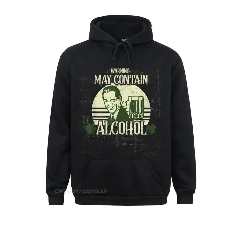 

May Contain Alcohol Funny St. Patrick's Day Hoodie Cool Hoodies Long Sleeve For Men Sweatshirts Gothic Clothes Graphic