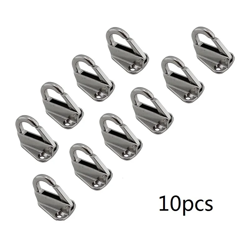 10PCS 316 Stainless Steel Marine Boat Fender Hook Marine Fending Hook With Closed Spring Clip Marine Boat Hardware