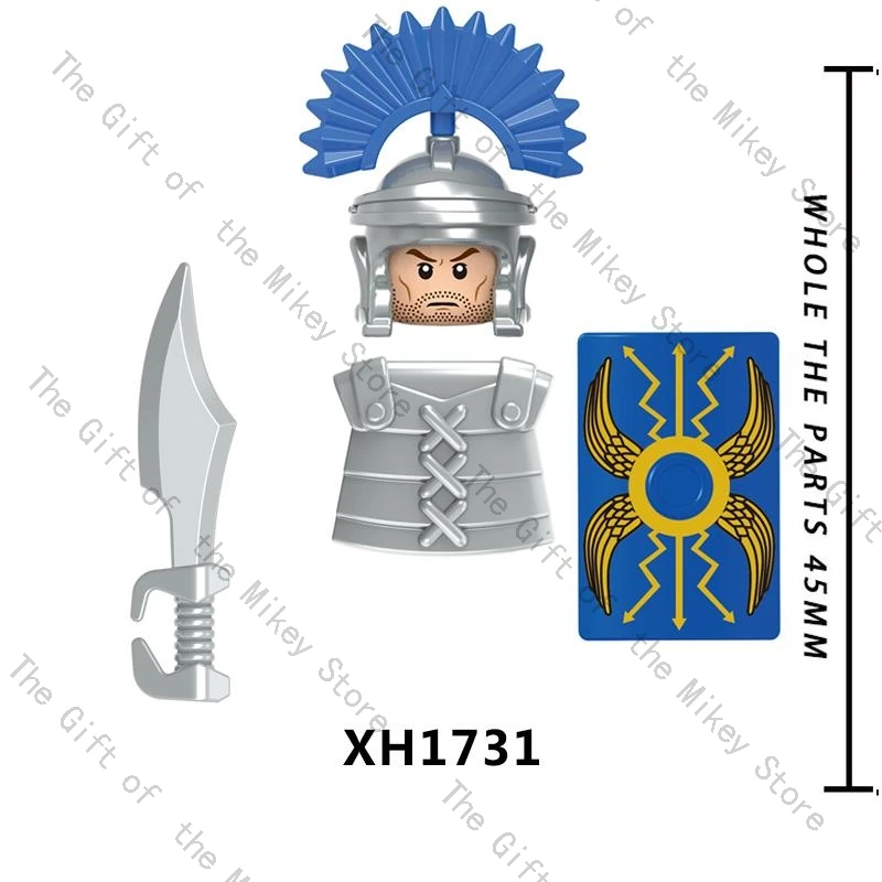 Single Sell Medieval Time Knight Roman Soldier Warrior Helmet Figures Building Blocks Accessories Toys For Kids Gift XH1730-1737