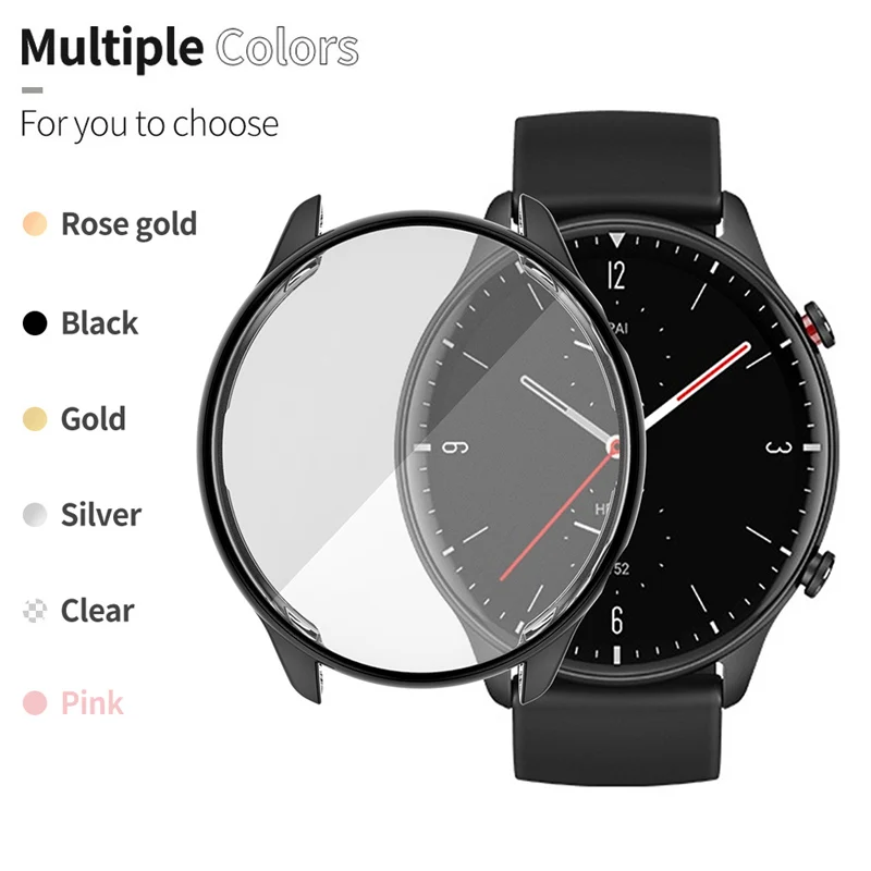 TPU Watch Case For Amazfit GTR 4 Full Cover Screen Protector Case For Amazfit GTR 2 2e/GTR 3 3Pro/GTR4 Soft TPU Protective Cover