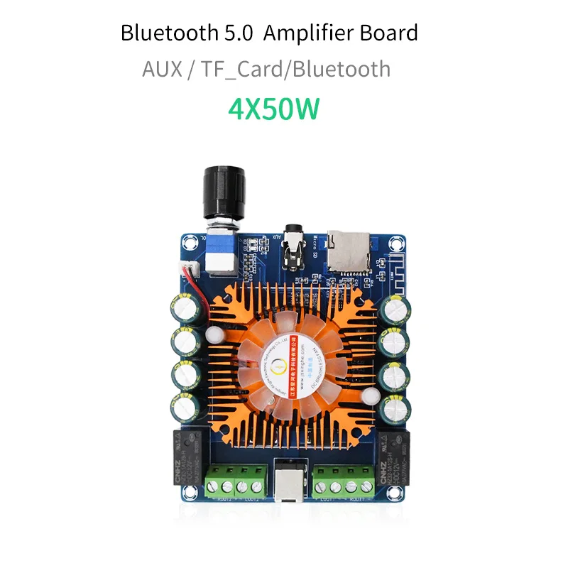 UNISIAN-Amplificador de áudio para carro, Bluetooth 5.0, 4 canais, placa amplificadora de potência, BT, AUX, TF para veículo, 4x40W, TDA7388