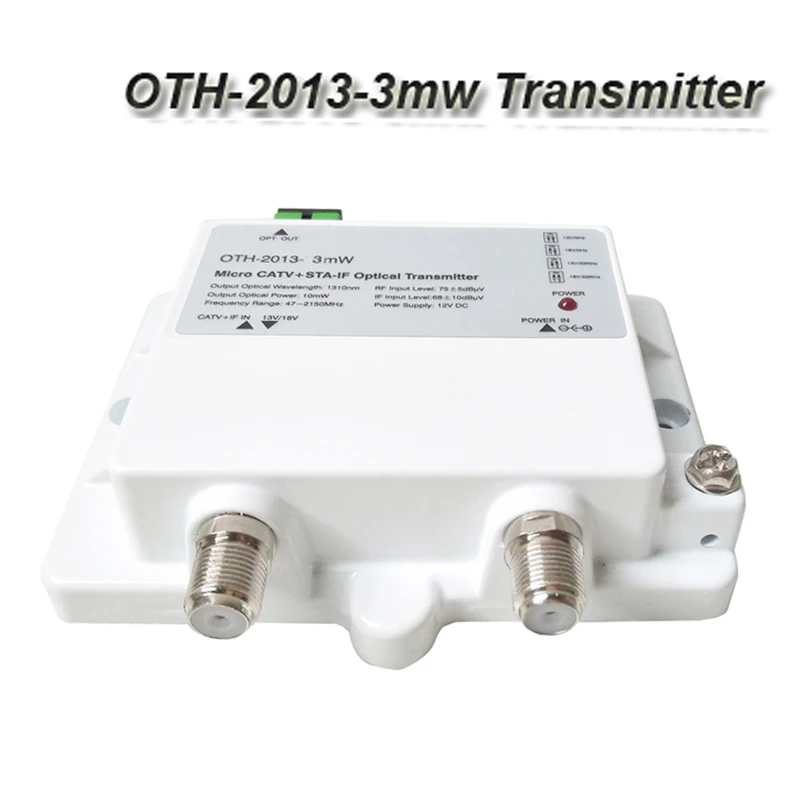 CATV SATV-mini tansmitter óptico ftth, 47-2150MHz, 1310nm, fibra óptica, modo único, 12V, CC, 1550nm, transmisor óptico modulado