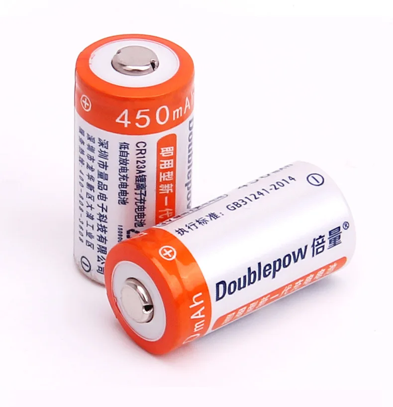 Cr123a 3v,450mah,充電式リチウムイオン電池,インテリジェントユニバーサル充電器,2個