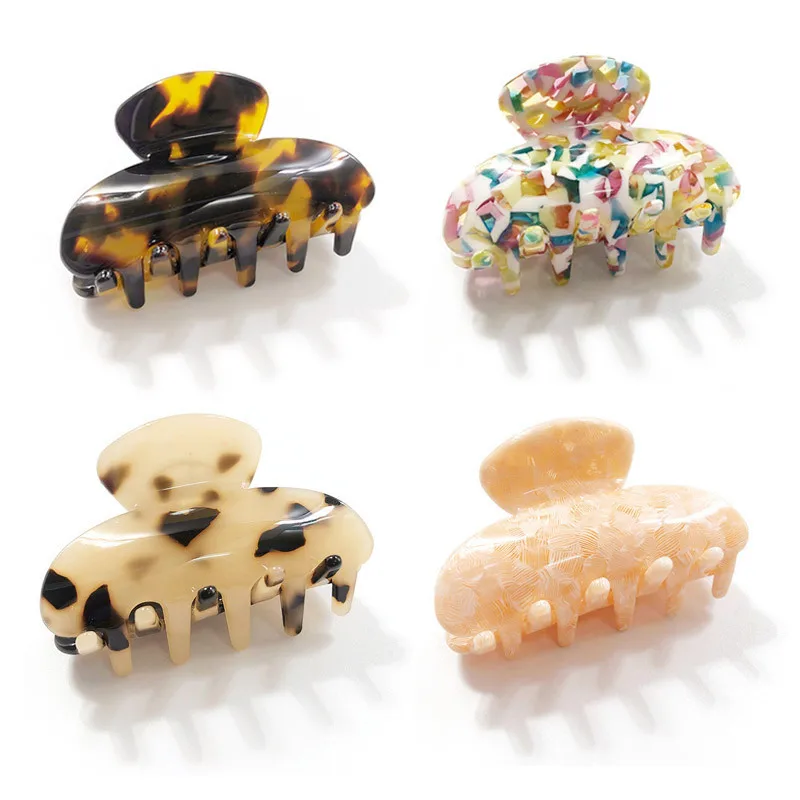 Newest Acetate Hair Claw Clips Women Barrette Clamp Jelly Colors Ponytail Crab Girls Hair Hairpin Hair Styling Accessories Gifts