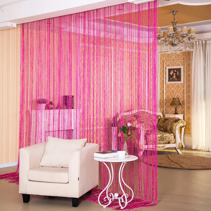 Line Curtain Beaded String Curtain Door Beads Thread Curtains Window Wall Panel Divider Doorway Home Living Room Wedding Decor