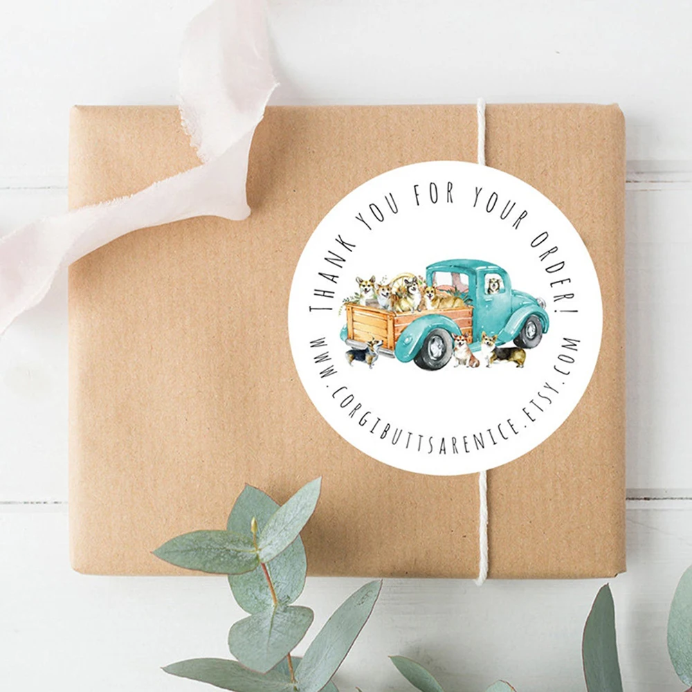 3/5/7/9cm circular Custom Sticker and Customized Logos Wedding Birthday Baptism Stickers Design Your Own Personalize Stickers