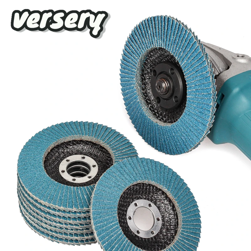 Versery Flap Discs 115/125mm Sanding Discs 40/60/80/120 Grit Grinding Wheel Blades Angle Grinder For Stainless Steel Iron