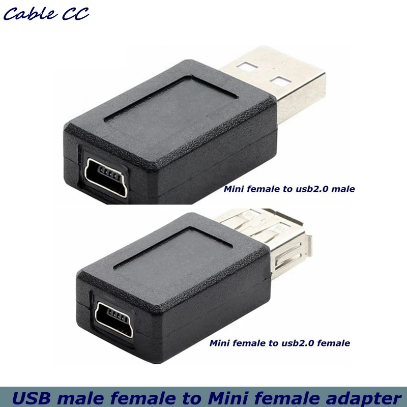 Wholesale New Black USB 2.0 A male and female to Mini USB B 5-pin Female Plug Cable Adapter Connector Best Price