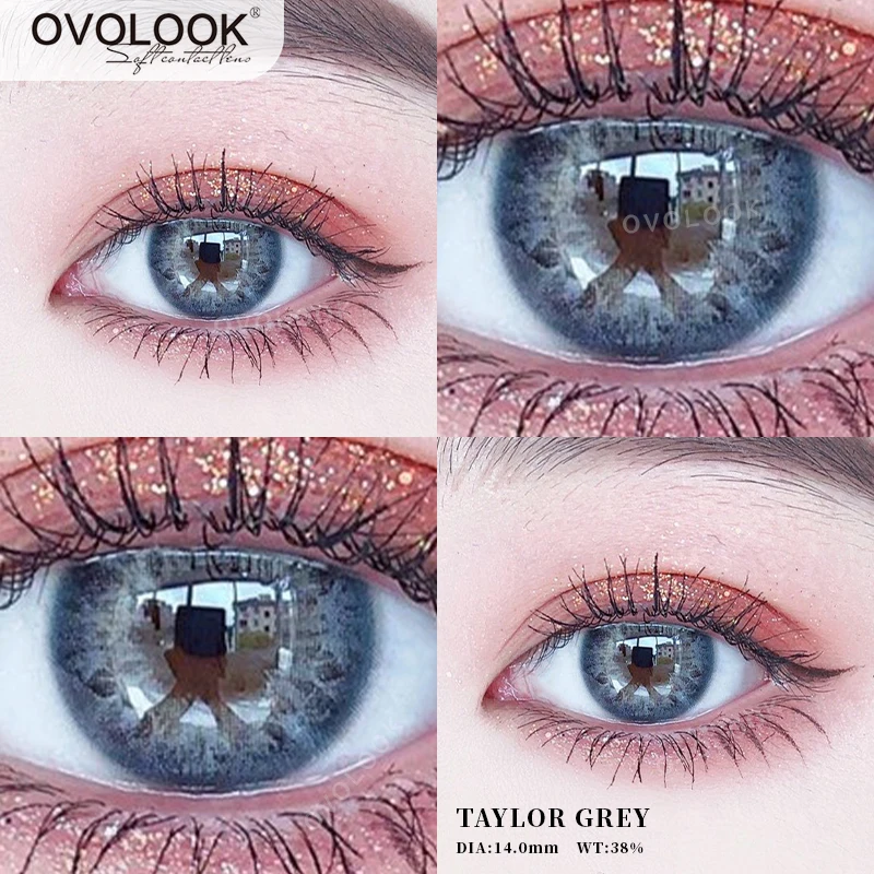 Lentillas de colores RussianGirl Taylor para ojos, lentillas cosméticas de Color Natural, lentillas anuales (Dia:14mm), OVOLOOK-2pcs/par