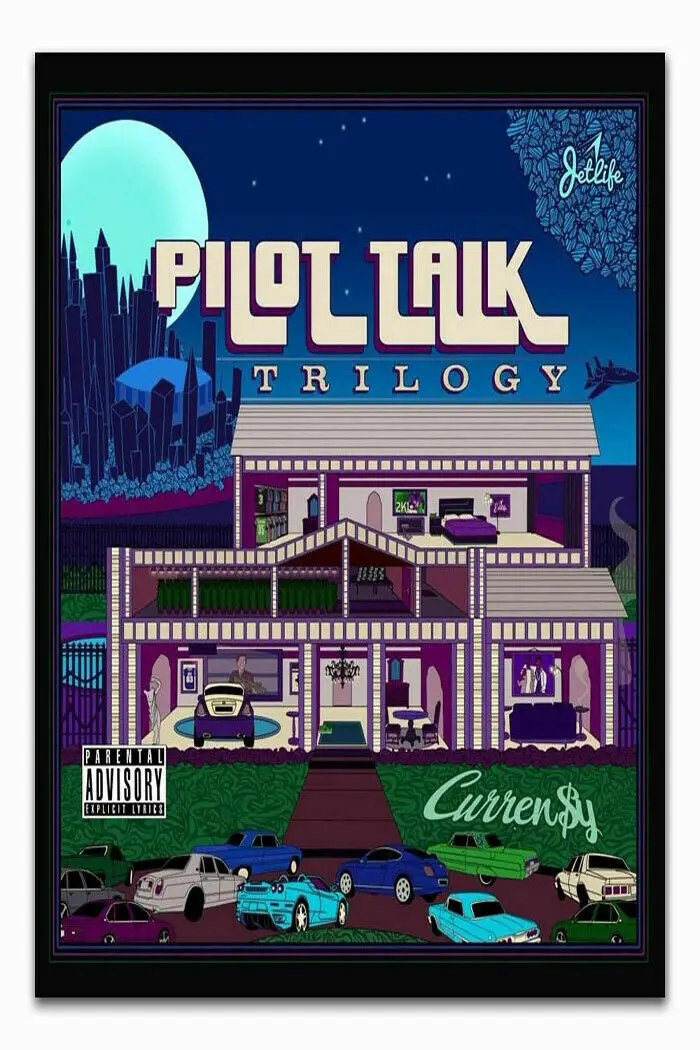 Curren$y Pilot Talk Trilogy Hip Hop Music Album Silk Fabric Wall Poster Art Decor Sticker Bright