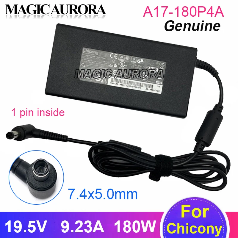 

CHICONY A17-180P4A Laptop Adapter 19.5V 9.23A 180W For MSI GS65 Stealth WS63VR GS43VR GS73VR WS63 W/GTX 1060 1070 Max-Q Gaming