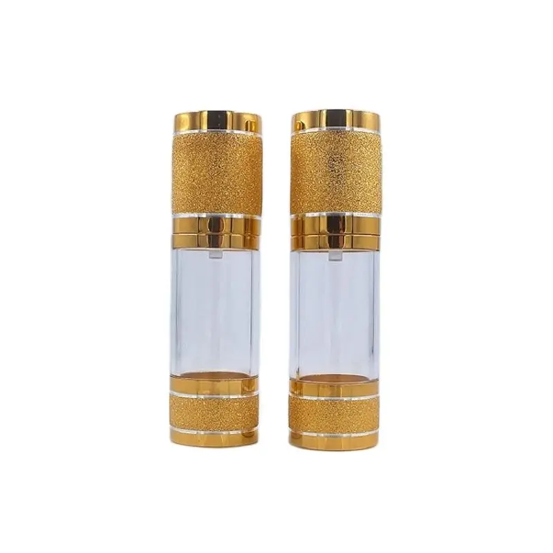 

20Pcs Essence Airless Bottle Empty Gold 30ML Cosmetic Refillable Container Top Grade Emulsion Liquid Foundation Airless Bottles