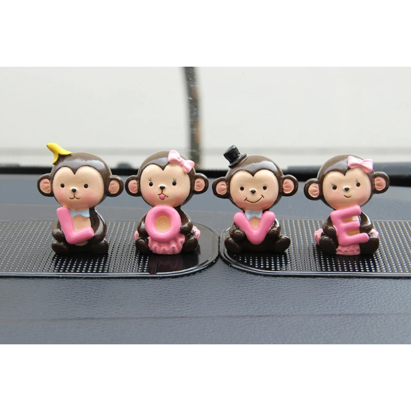 1pcs Car Ornament Fashionable Cartoon Lovely Banana Monkey Doll Automotive Dashboard Decoration Car Interior Accessories