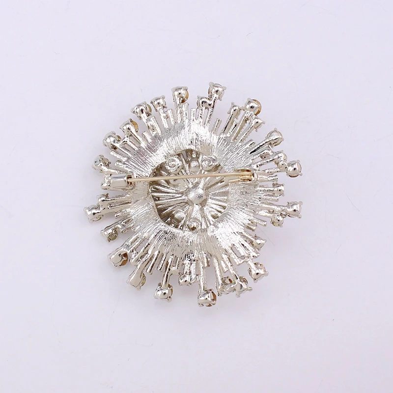 TANGTANG Flower Brooch For Women Divergent Lavender Rhinestone Gold Jewelry Pin Brooch For Bridal Wedding Accessories Ornaments