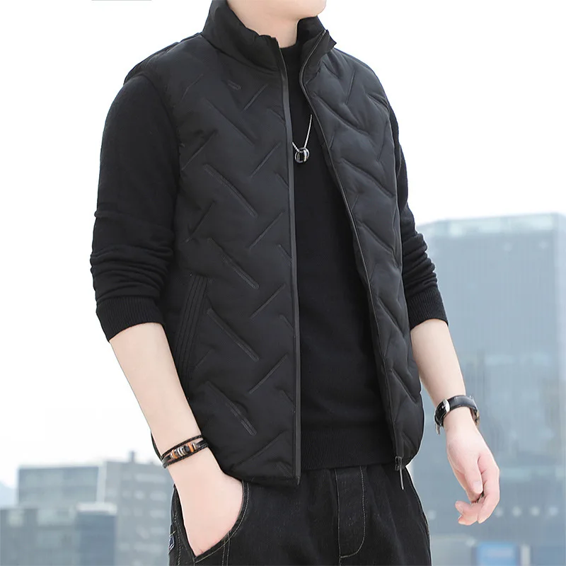 Brand Fashion Men Autumn Winter Vest Waistcoat Korean Style Man Casual Sleeveless Jacket Coats Size M-5XL