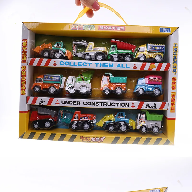 

Children's engineering vehicle set toy Box packaging There are 12 different types of cars inside Boy girl birthday festival gift