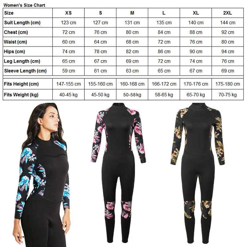 Women 2mm Neoprene Wetsuit Adult Surfing Swimming Diving Suit Triathlon Wet Suit Cold Water Scuba Snorkeling Spearfishing