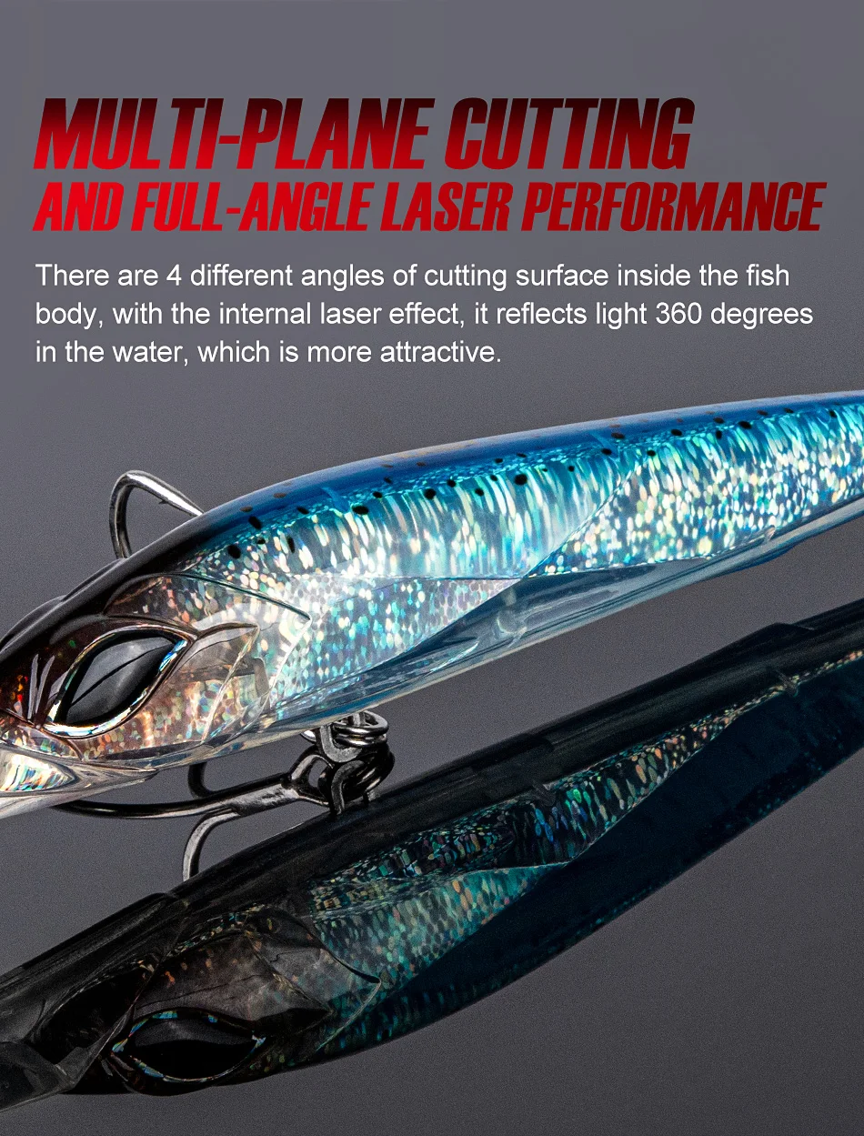 Noeby 180 mm, 90 g Trolling-Minnow-Angelköder, schwimmender Wobbler, Big Game, künstlicher harter Köder für Sea GT Thunfisch-Angelköder – Detail 10