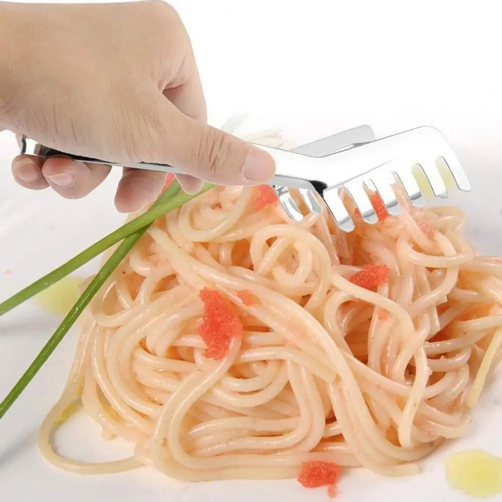 Food tong Eco-friendly Rust-proof Stainless Steel Spaghetti Holder Clamp Supplies Cooking Noodle Clip Kitchen Accessories