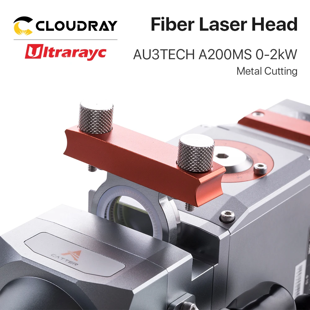 Cloudray AU3TECH Fiber Laser Snijkop A200MS Met D30 Lens Groep Ontwerp Max Power 2kW Voor Metalen Snijden Fiber Machine