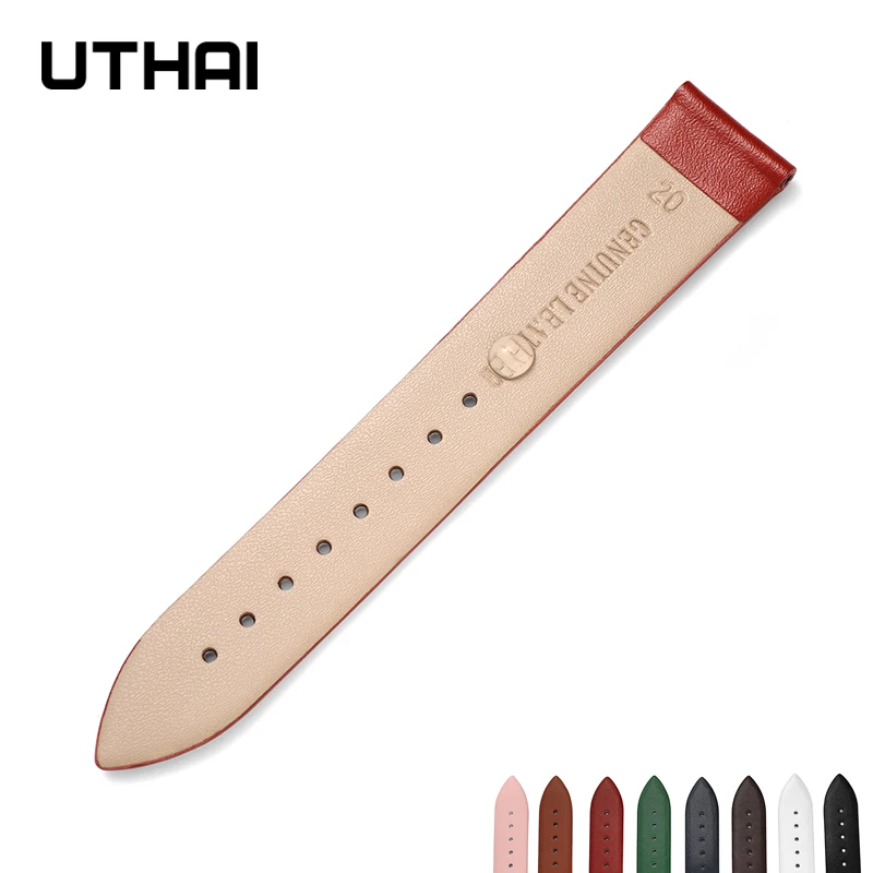 Watchband Cowhide strap 8-22mm 20mm watch strap Super soft cowhide ultra-thin leather strap UTHAI Z60