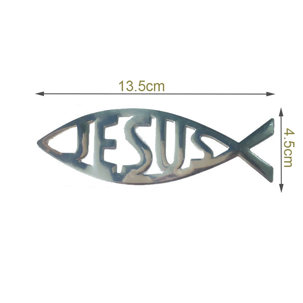 New 3D Christian Jesus Fish Symbol Logo Car Emblem Badge Sticker Decal