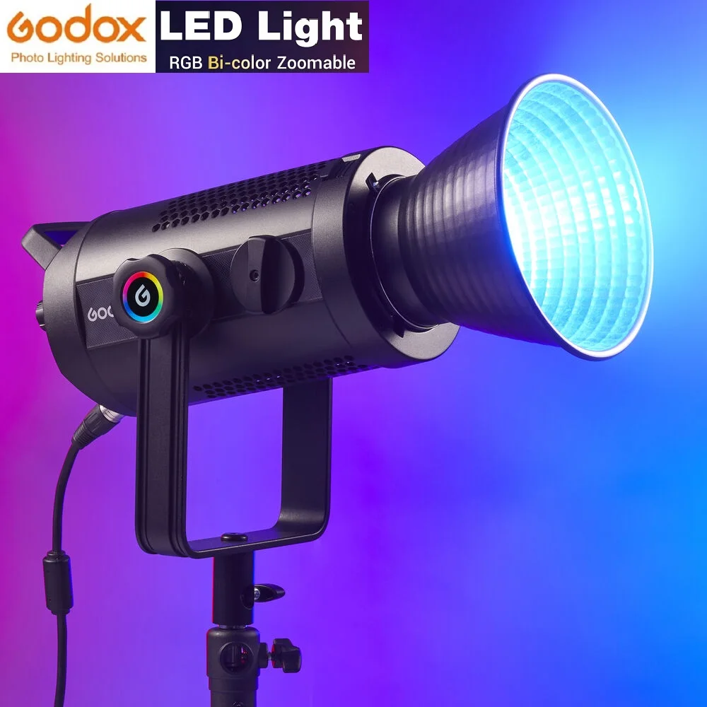 Godox SZ150R 150W 2800K-6500K RGB Bi-color 37 FX Effects CRI 97 APP/DMX/2.4G Zoomable RGB LED Video Light with Carry Bag