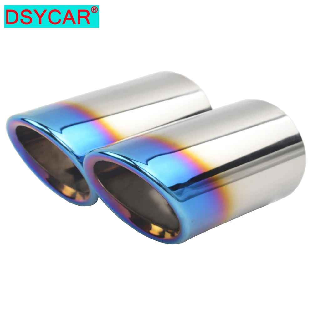 2Pcs Car Stainless steel Exhaust Tip Muffler Pipe Cover for Audi A4 B8 A6 C6 Accessories For Audi A3 A5 Q5 Q7 Q3 A1 S line