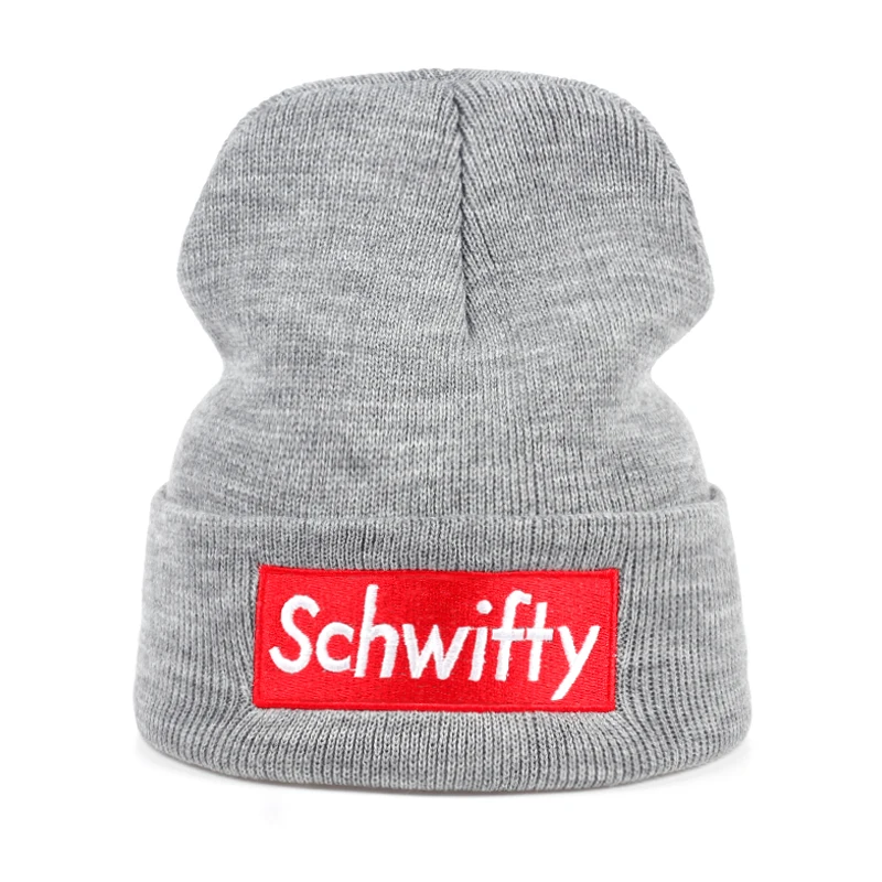 Schwifty Cotton Embroidery Knitted Hat American Anime Warm Winter Beanie Knit Cap Skullies & Beanies Unisex fashion Hip Hop caps