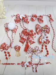 Lolita Chinese-Style and Japanese-Style Red Bow Headdress