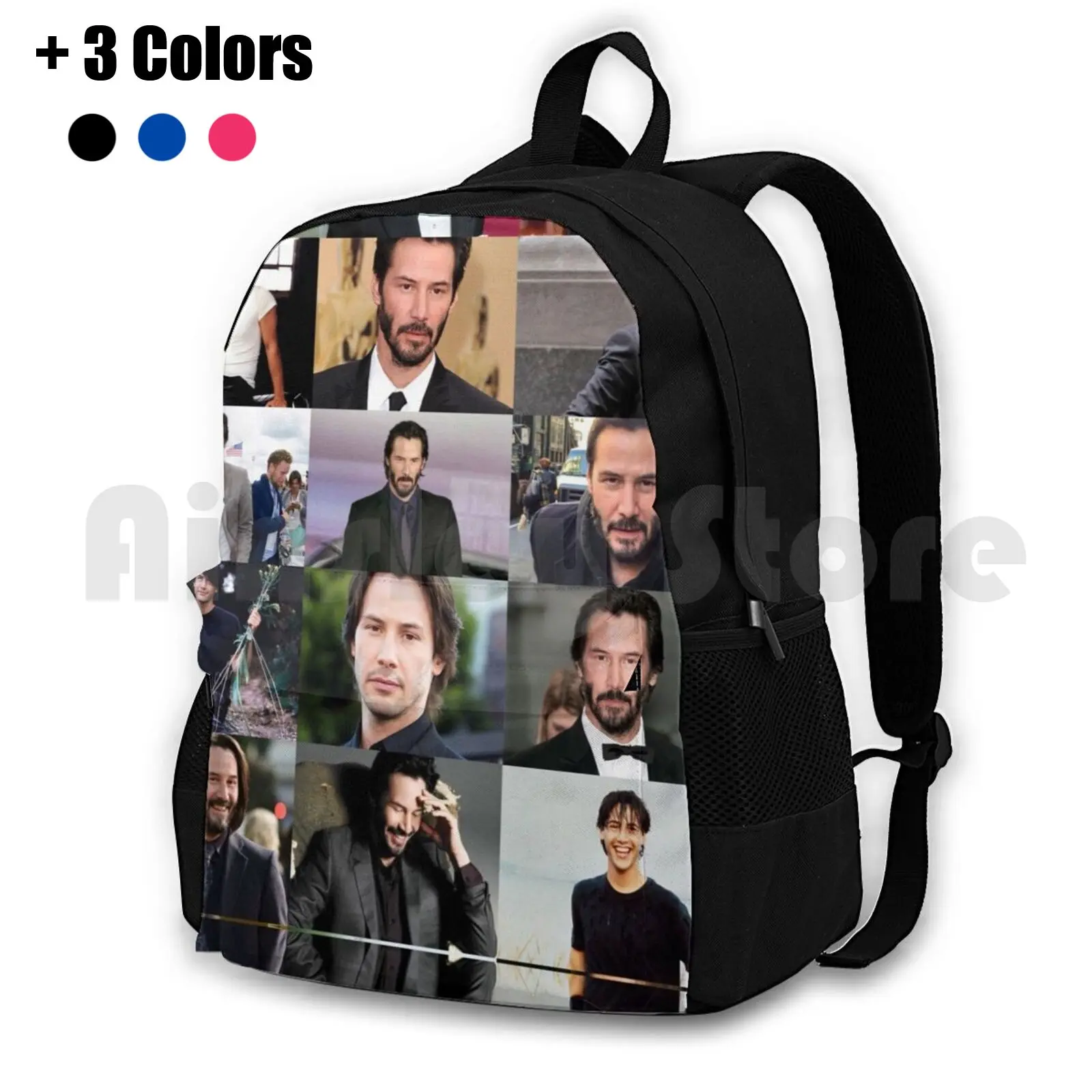 Keanu Reeves Collage Outdoor Hiking Backpack Waterproof Camping Travel Keanu Reeves Keanu Reeves Actor Bill And Ted Ted John