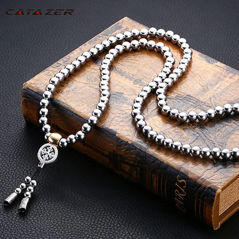 Catazer Tactical Buddha Beads EDC Outdoor Tools Self-Defense Protection Survival Necklace Chain Whip Dropshipping Martial Arts