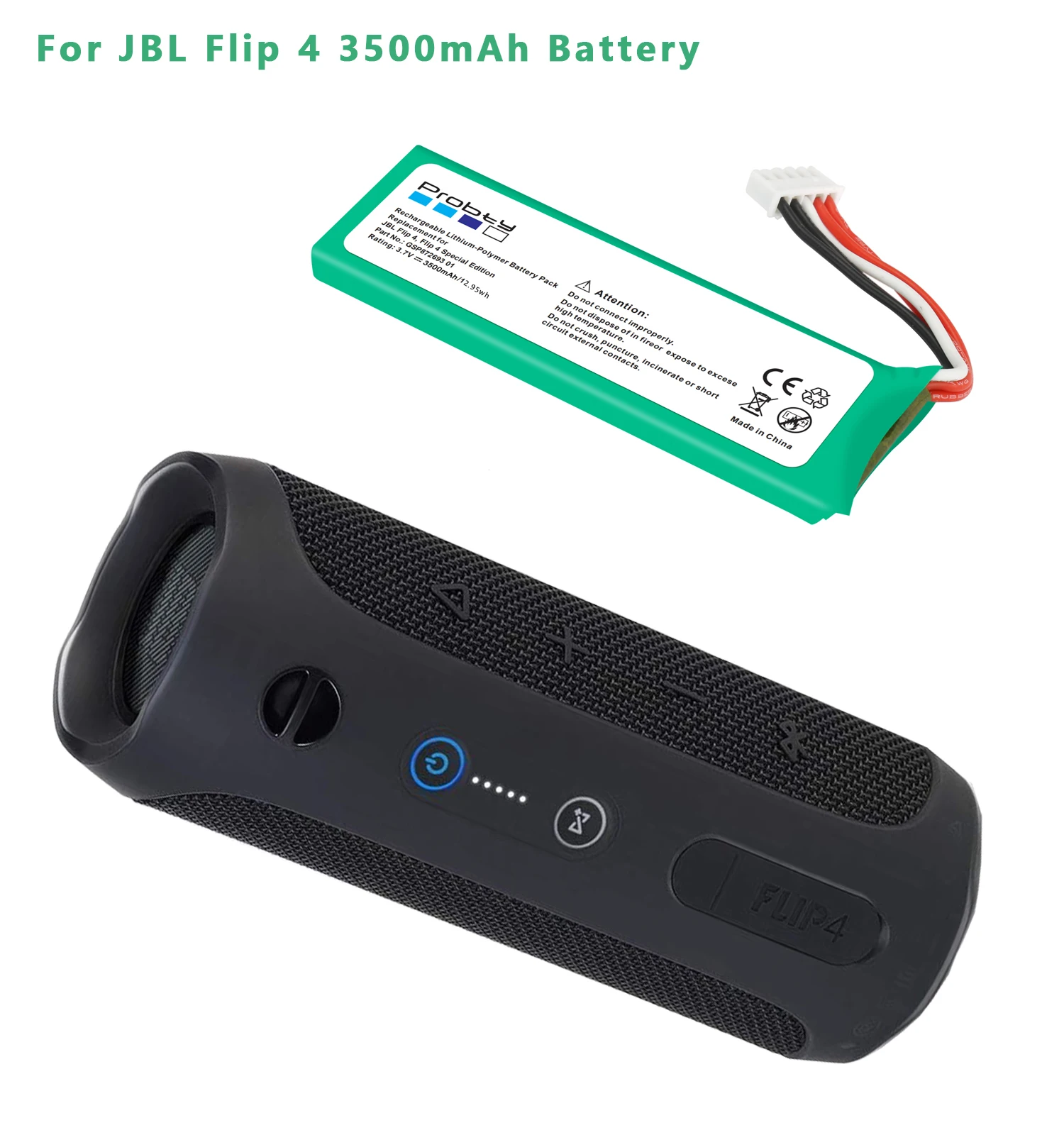 3.7V 3500mAh Battery GSP872693 01 for JBL Speaker Flip 4, Flip 4 Special Edition + repair tool Replacement