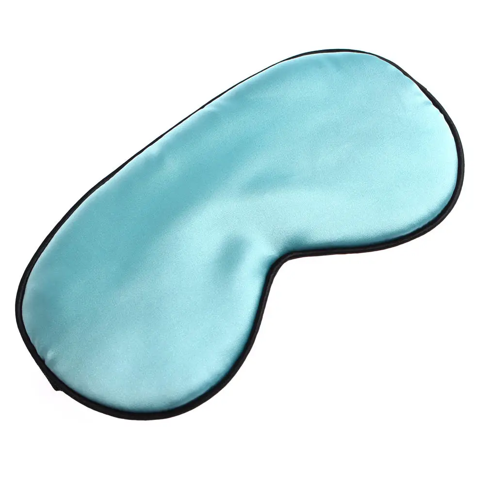 Pure Silk Sleep Eye Mask Padded Shade Cover Travel Relax Aid Eye Blindfold Shades Rest Helper Night Eyepatch 6 Colors