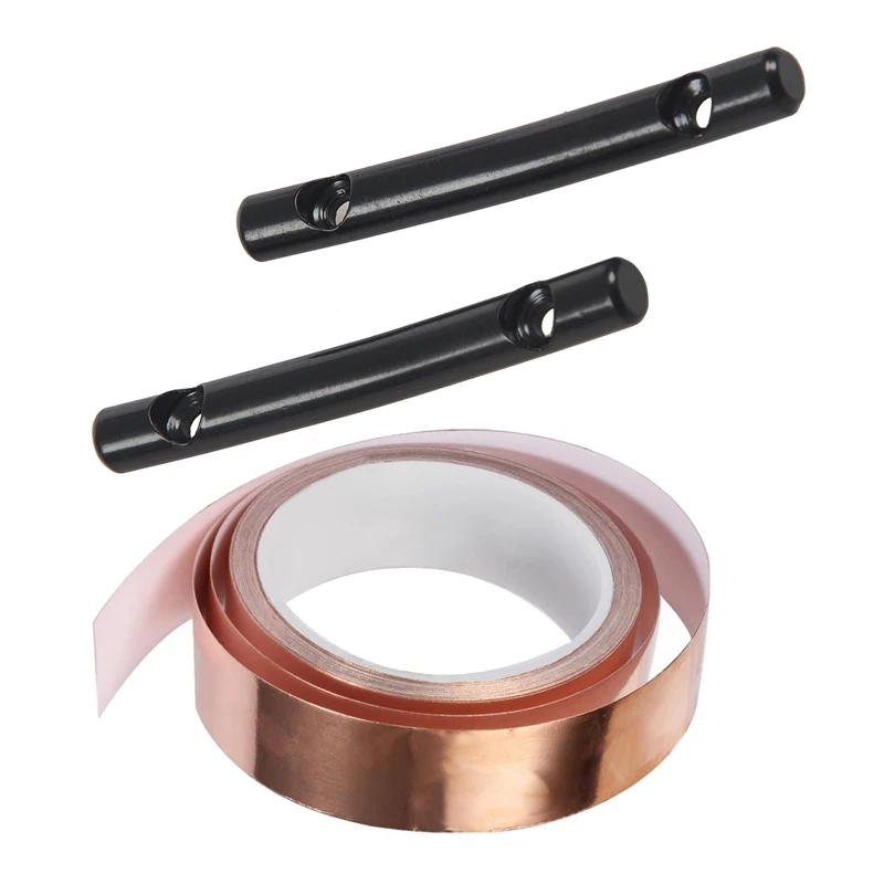 2X Guitar String Tree Guides String Retainer Bar Black & 1Pc 30Mm X10M Copper Foil Tape Adhesive EMI Shielding