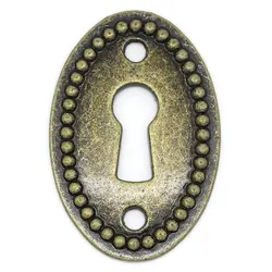 DoreenBeads 2 PCs risultati dei connettori in lega di zinco metallo ovale antico bronzo buco della serratura modello fai da te fare gioielli regali 3.7cm x 2.5cm