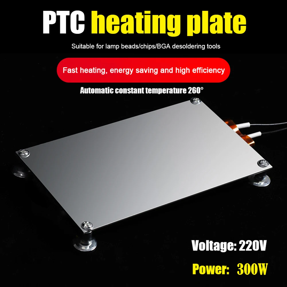 Aluminum PTC Heating Plate LED Bead Remover BGA Desoldering Station PTC Fever Plate Preheating Chip Demolition Board Tool